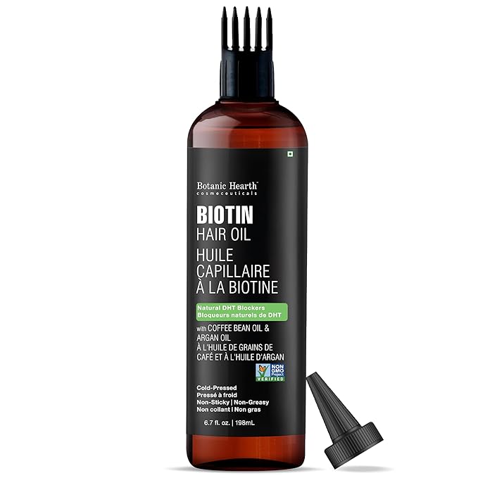 Botanic Hearth Hair Oil for Hair Growth & Hair Relaxer | Strengthening Dry, Frizzy, Damaged Hair & Scalp Treatment | Biotin Hair Oil – 6.7 Fl Oz