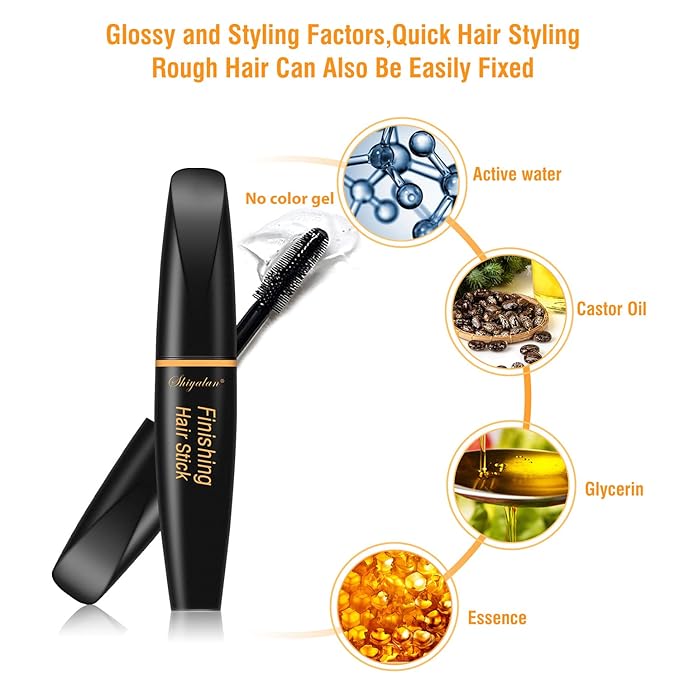 SUOFEIYA Hair Finishing Stick for Women, Natural Ingredients, Frizz Control, Hair Mascara for Flyaway - Hair Gel for All Hair Types, 0.53 Fl Oz