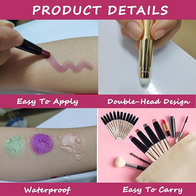 White Eyeshadow Stick eyeliner pencil Eye Makeup Cream Shimmer Smooth Glitter Dark Light Matte Single Crayon Primer Palette Hypoallergenic Natural Waterproof Long Lasting Eyeshadow 01