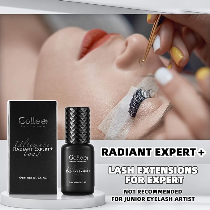 Eyelash Extension Glue 0.5 Sec Fast Drying/Retention -8 Week /(0.17fl.oz / 5ml) Eyelash Glue Waterproof Lash Extension Semi-Permanent Extensions Black Adhesive Supplies for Professional USE ONLY