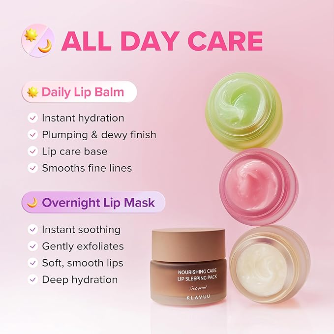 Klavuu Lip Mask Set (3PCS) (Vanilla + Berry + Coconut, 0.7oz)