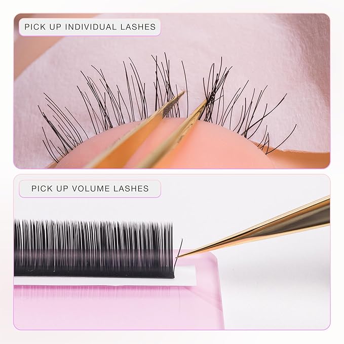 Curacoro Lash Tweezer - Professional & Precision Fiber Tip Grip Lash Tweezers for Eyelash Extensions, Multi Shapes & Purposes Tweezers for Volume, Isolation & Classic Lashes (Galaxy, Move It)