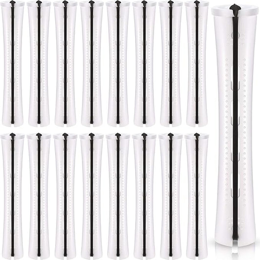 WILLBOND 60 Pcs Perm Rods for Long Hair Plastic Curl Rods Cold Wave Irons Curling Roller for Hair Styling Hairdressing Tools (0.63 Inch, White)
