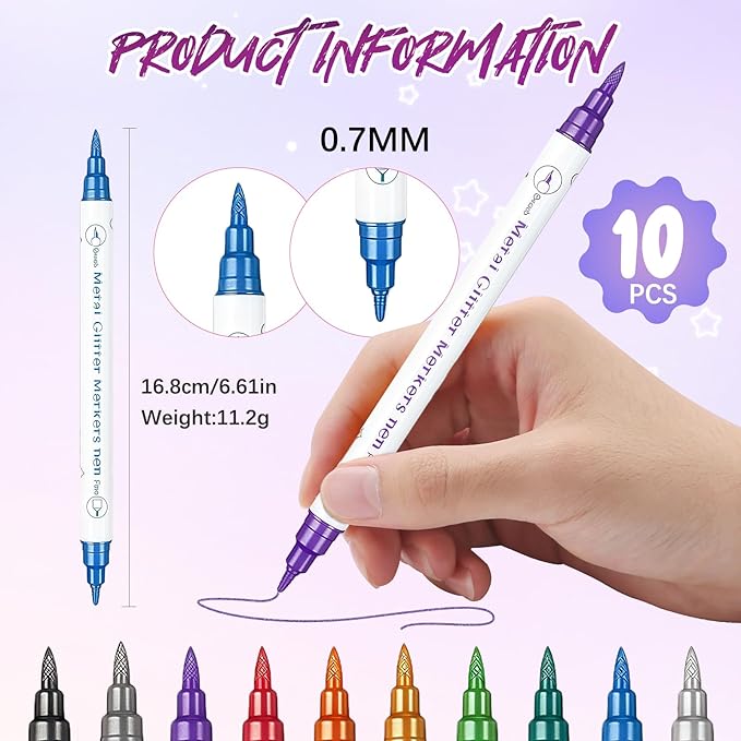 MKNZOME 10 Color Nail Art Pens, Double-ended Nail Polish Pens Drawing Painting Point Liner Acrylic Painted Pen Kit, DIY Nails Art Design Manicure Tools Christmas Gifts 2026 Upgrade