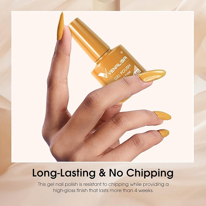 VENALISA Orange Gel Nail Polish, 1 Pcs Pumpkin Orange Color Gel Polish Soak Off Gel Colors DIY at Home Manicure Salon Nail Art For Girls Women