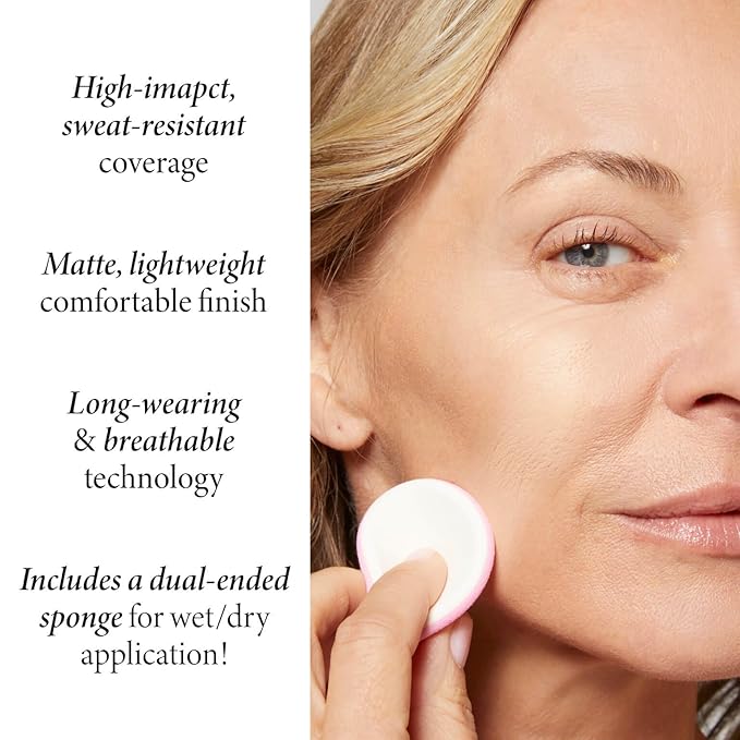 LAURA GELLER NEW YORK Baked Double Take Powder Foundation - Porcelain - Buildable Medium to Full Coverage - Matte Finish