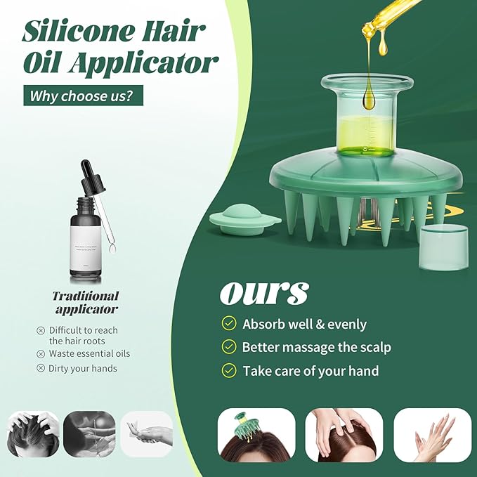BEAUTLOHAS. Scalp Massager Applicator Comb Silicone Hair Oil & Serum Brush for Even Distribution – No Mess, Easy-to-Use Scalp Treatment Tool for All Hair Types