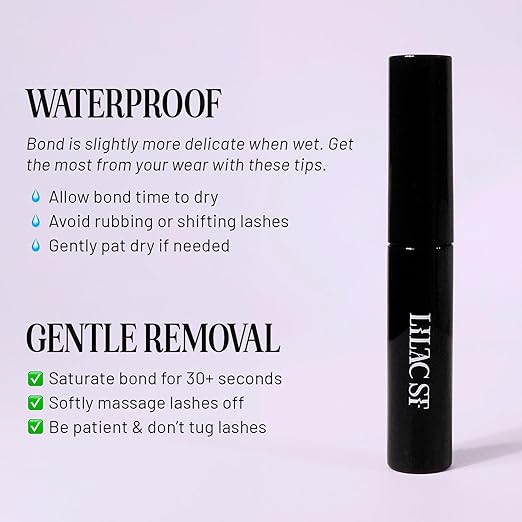 Lilac St - Eternal Bond Lash Glue (Black) - Lash Cluster Glue - Quick Dry Formula - Mini Mascara Wand Applicator - Strong & Flexible Hold - Waterproof - Cruelty Free, Vegan - Pack of 2