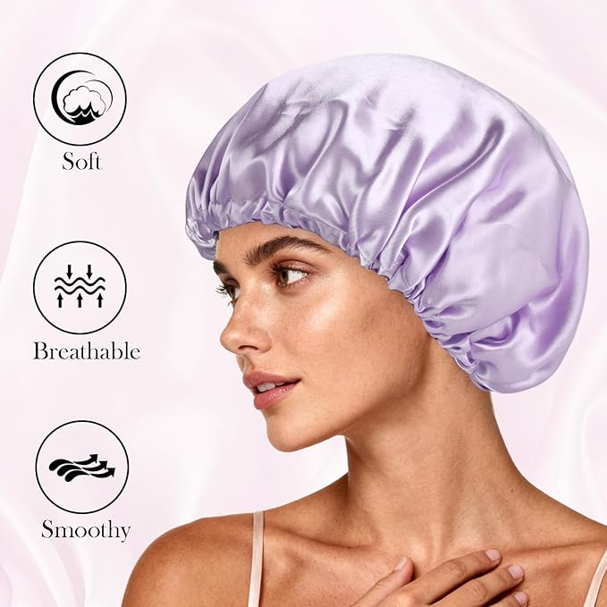 Satin Bonnet Double Layer Silk Bonnet for Sleeping Women Hair Care for Natural Curly