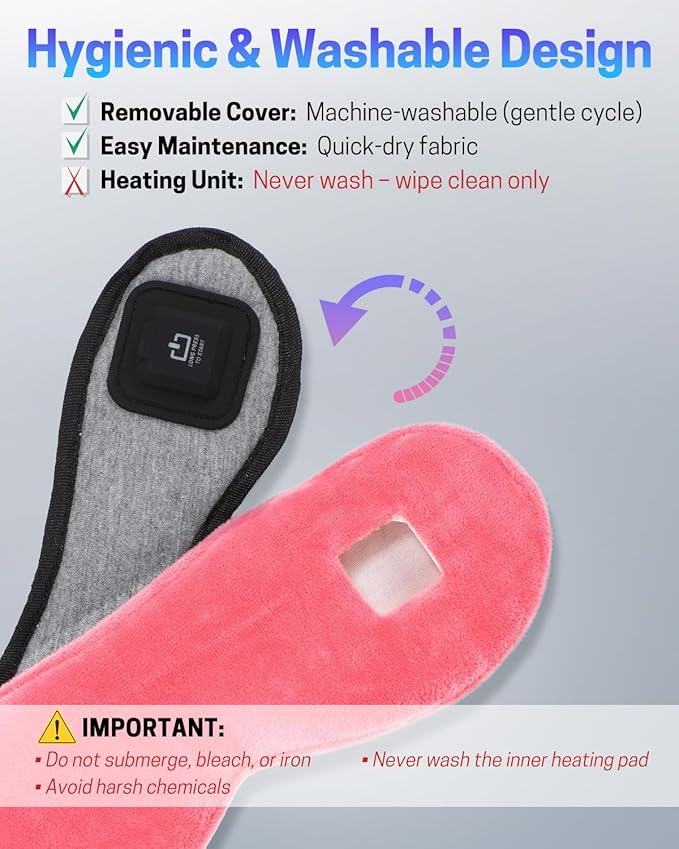 Heated Eye Mask for Dry Eyes, Stye Relief and Improved Sleep - Cordless Rechargeable Warm Compress with Graphene Heating, 3 Temp Settings, Auto Shut-Off, Washable Sleep Mask for Travel