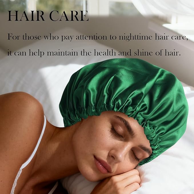 Satin Bonnet Double Layer Silk Bonnet for Sleeping Women Hair Care for Natural Curly