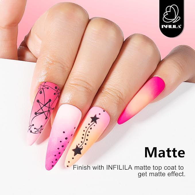 NXJ INFILILA Pink Gel Nail Polish, 15ml 0.51oz One-Stroke Coloring Light Pink Color, Hema Free Long Lasting High Gloss Soak Off UV Gel Polish Manicure Salon DIY for Girls SQ129