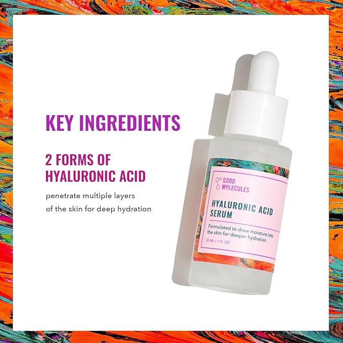 Good Molecules Hyaluronic Acid Serum Pack 3 – 30 ml Each | 1% Hyaluronic Acid, Non-Greasy Ultra Hydrating Serum, Facial Moisturizer for Plumper Skin, Skin Care for Face