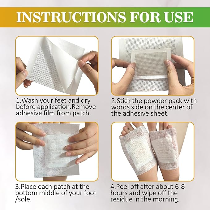 TEWEAE 122 Pads Foot Pads Natural Turmeric & Ginger, Wormwood, Bamboo Vinegar, Included 122Pads Goodnight Patches and 122 Adhesive Sheets