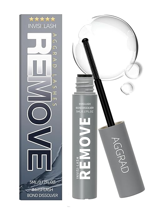 REUSE LASHES Nourish Cluster Lash Glue Remover, Just 30S Effectively Gentle Formula Eyelash Glue Remover for Lash Extensions Clusters Eyelash Adhesive Gel for Lash Clusters 5ML