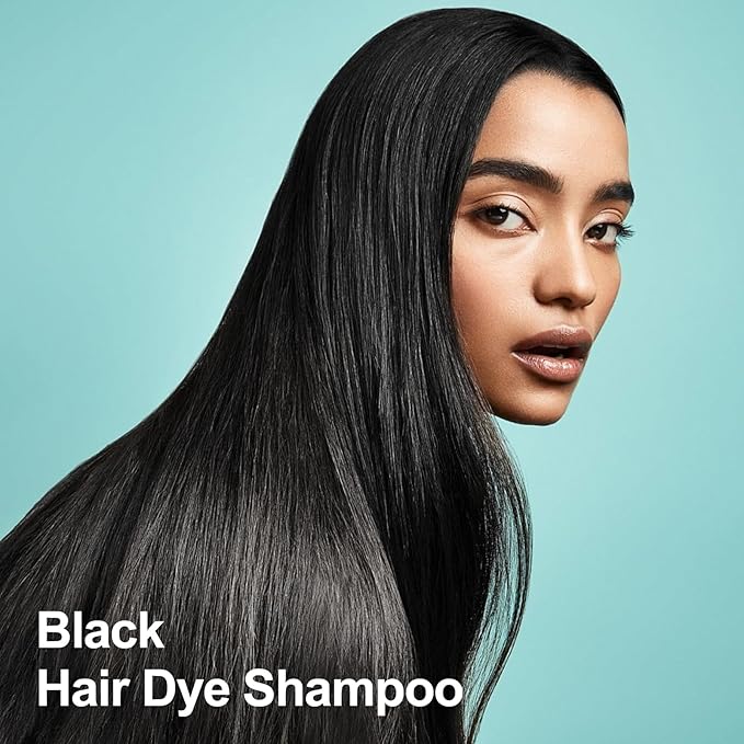 Agthyuve Hair Dye Shampoo 3 in 1, Black Hair Dye 16.9 FL Oz, Hair Shampoo, Semi-Permanent Hair Color Shampoo, Lasts 30 Days (Black)