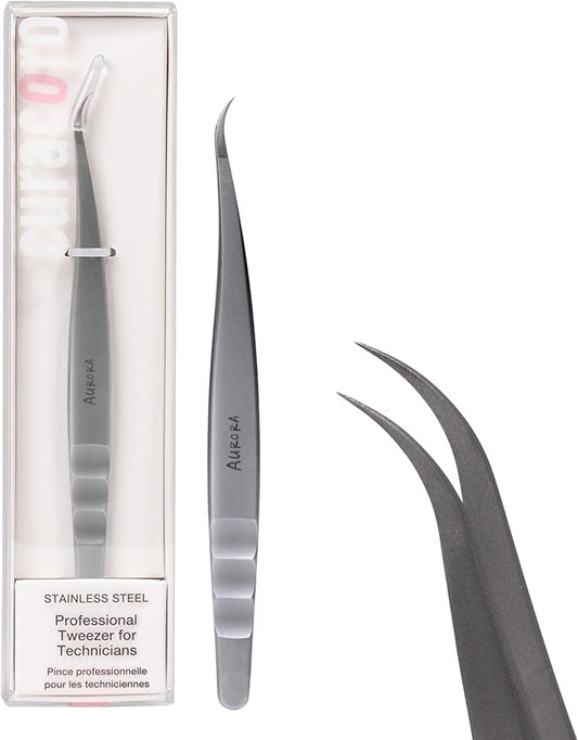 Curacoro Lash Tweezers - LashSmith Fine-Tipped Lash Extension Tweezers for Wispy Sets & Wet-Look Lashes