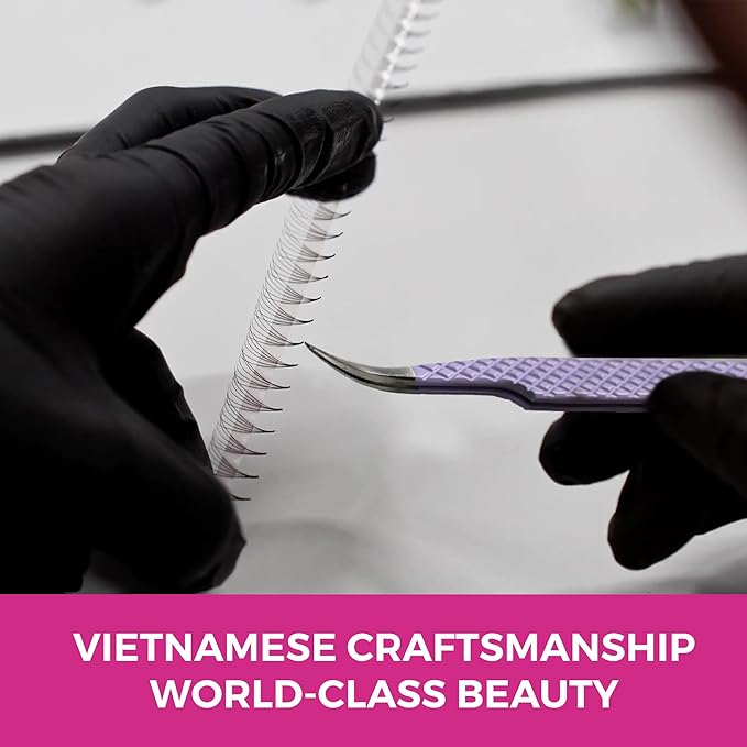 Eyesy Lash 500 Promade Fans - Volume Premade Lash Fans for Eyelash Extensions Pointy Base Handmade Loose Pre Made Eyelashes Middle Stem Soft and Lightweight (3D 0.10 C 12mm)