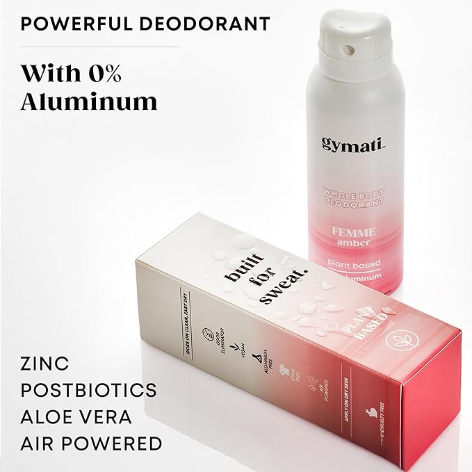 Gymati Natural Deodorant Body Spray Aluminum Free - Women & Unisex - Pack of 2