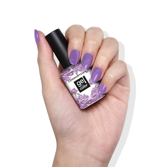 LONDONTOWN UV/LED Gel Nail Polish - Long Lasting, Chip Resistant High Shine Color - Glossy Lavender Purple, Road Trip, 12ml/.40fl oz