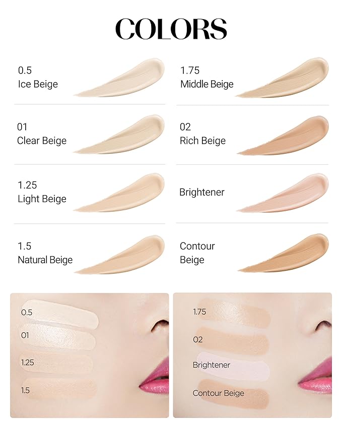 THESAEM Cover Perfection Tip Concealer 3-Pack Set - 1, 1.5, 2 Bundle - High Coverage Long Lasting Concealer Kit - Korean Makeup for Dark Circles, Blemishes & Multi-Tone Matching, 0.2 fl.oz. each