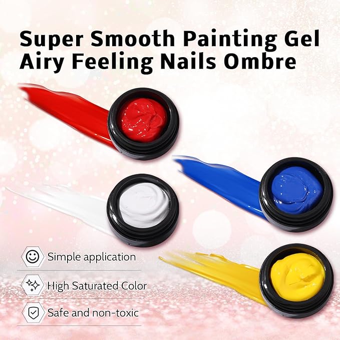 Karroy Sponge Pat Paint Nail Gel, Blending Colors Ombre Nails Gradient Gel Nail Blush Blooming Aura Nails Drawing Stripper Floral Painting Nail Art, No Wipe, UV/LED Curing 5ml 1PC (Blue)