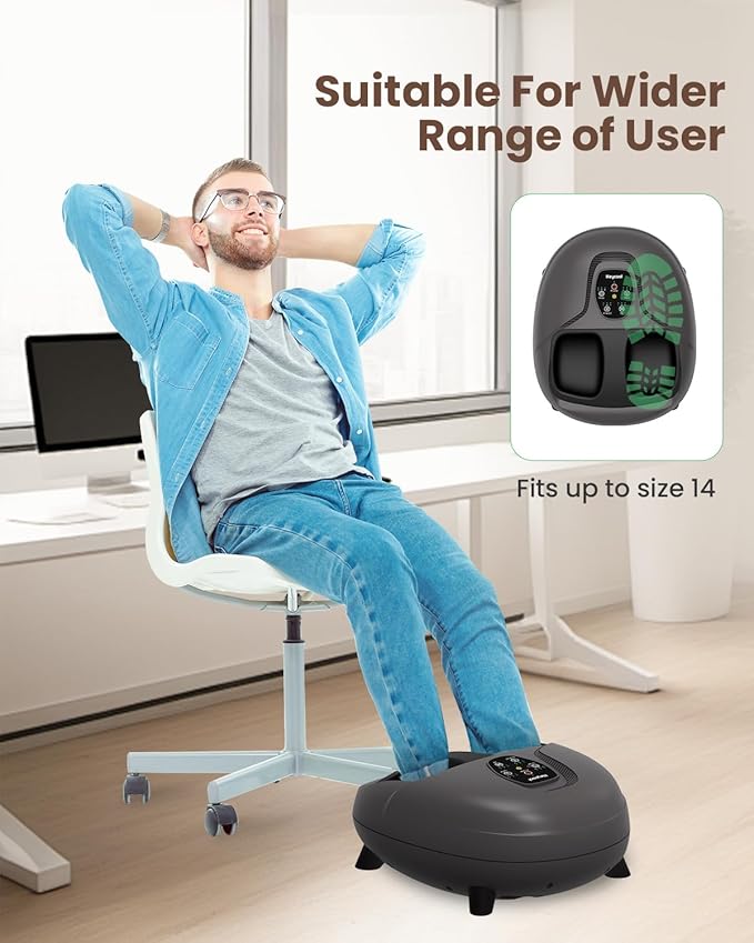 Heycool Shiatsu Foot Massager Machine with Heat,Feet Massager for Plantar Fasciitis Neuropathy, Soles & Instep Heating, Remote Control, Up to Men Size 14, Gift for Mom Dad