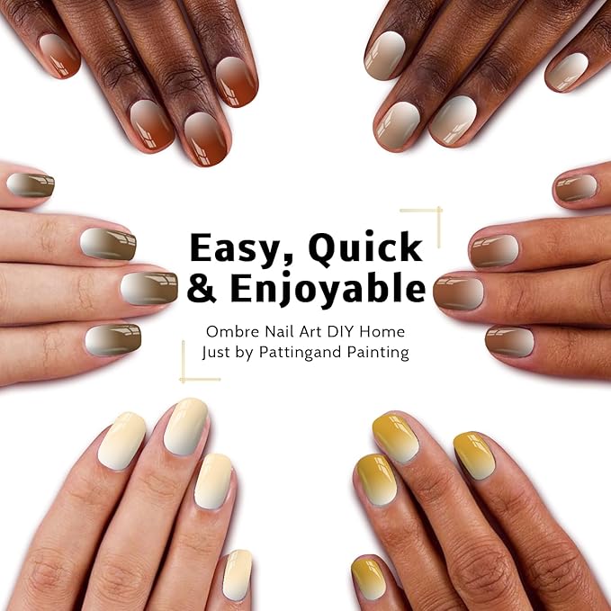 Karroy Sponge Pat Paint Nail Gel, 9 Colors Ombre Nails Gradient Gel Nail Blush Blooming Aura Nails Drawing Stripper Floral Painting Nail Art, No Wipe, UV/LED Curing (9 Colors B)
