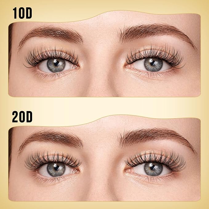 QUEWEL Lash Clusters 320Pcs Cluster Lashes 10D+20D C Curl Lash Cluster Eyelash Extensions Mix9-16mm Individual Eyelashes Clusters Wispy Lash Clusters Thin Band Soft to Use at Home(10D+20D C Mix9-16)