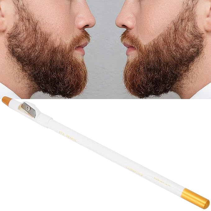 Beard Pencil Filler - Professional Beard Care Kit with Shaping Tool for Styling and Liner (White)