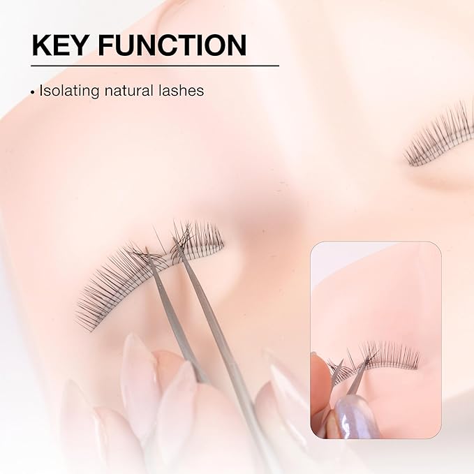 Curacoro EyeLash Tweezers - LashSmith Fine-tipped Lash Application Tool - Straight Isolation Tweezer for Every Lash Set