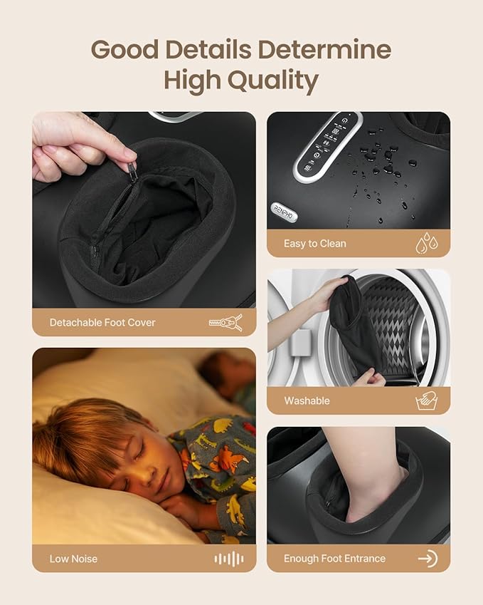 RENPHO Foot Massager with Heat, [2026 Upgraded] Birthday Gifts for Women Men Elderly, FSA Eligible Shiatsu Foot Massager for Plantar Fasciitis, Deep-Kneading, Air Squeezing Feet Massager, Size 12 DG