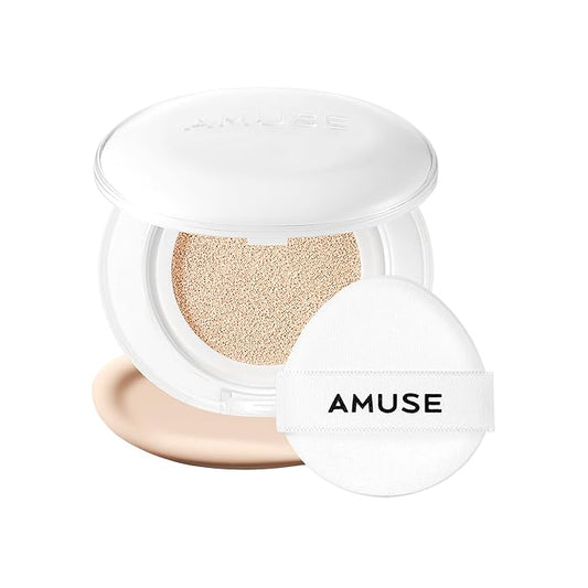 Amuse SEOUL Ceramic Skin Perfector Cushion Foundation (1.5 NATURAL) | Long-lasting, Lightweight, Semi-matte, Flawless Coverage, Hypoallergenic, Vegan, Korean Beauty (15g / 0.52oz.)