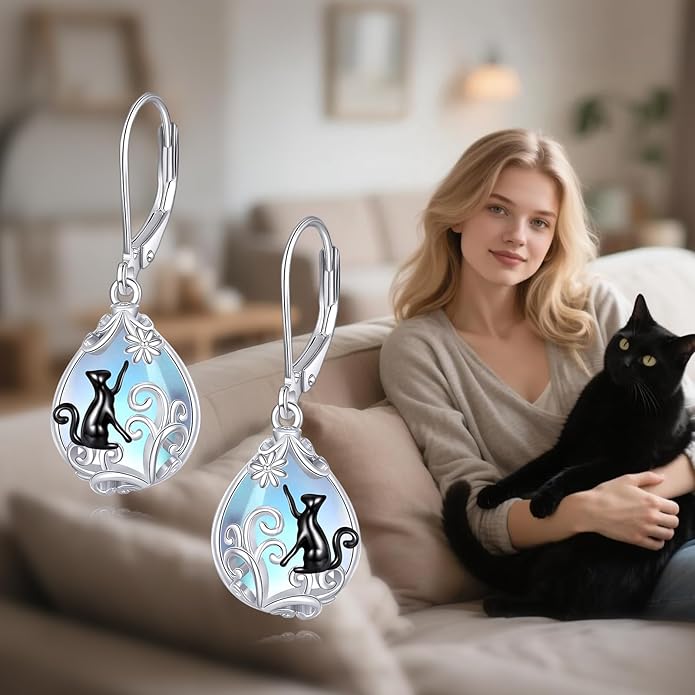 POPLYKE Celtic Filigree Teardrop Drop Dangle Earrings Sterling Silver Leverback Earrings Jewelry for Women