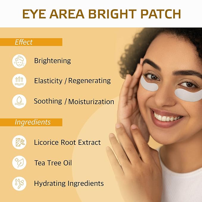 Under Eye Patches for Dark Circles & Puffiness – 4 Pairs (8 Pcs) Overnight Hydrating & Brightening Eye Masks with Hyaluronic Acid, Vitamin C | Labottach Korean Skincare