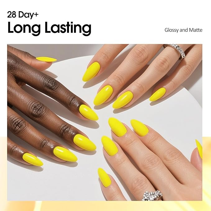 VENALISA Yellow Gel Nail Polish, 1 Pcs Bright Neon Yellow Gel Polish Color High Gloss Soak Off U V Nail Manicure Salon and DIY at Home Gifts for Women