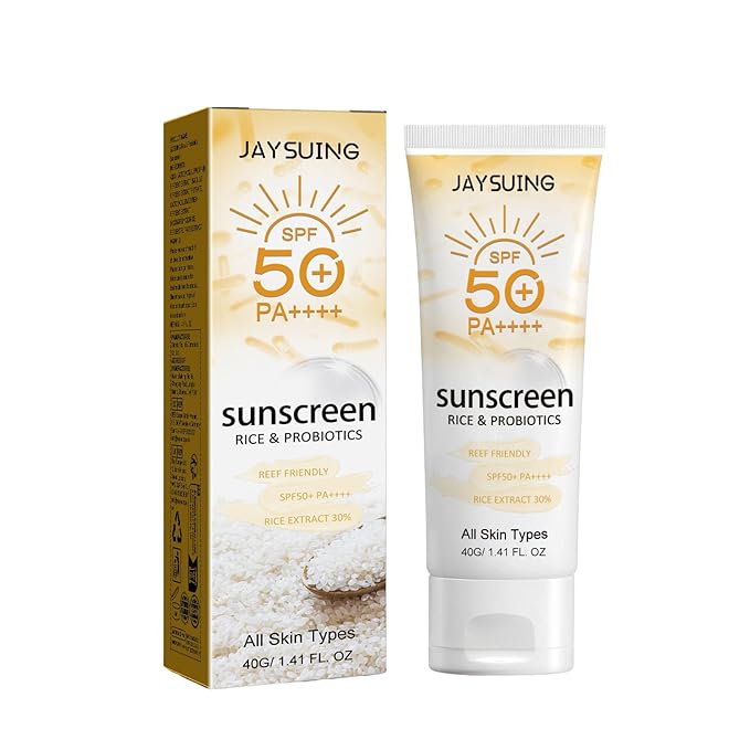 SPF50+ PA++++ Sunscreen with Rice Probiotics and Pumpkin Ferment, Reef Safe Organic Formula, Lightweight Moisturizer for All Skin Types, 1.41 FL OZ