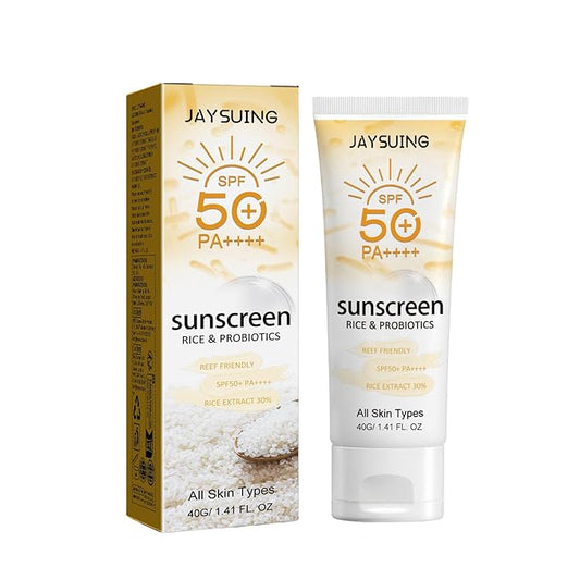SPF50+ PA++++ Sunscreen with Rice Probiotics and Pumpkin Ferment, Reef Safe Organic Formula, Lightweight Moisturizer for All Skin Types, 1.41 FL OZ