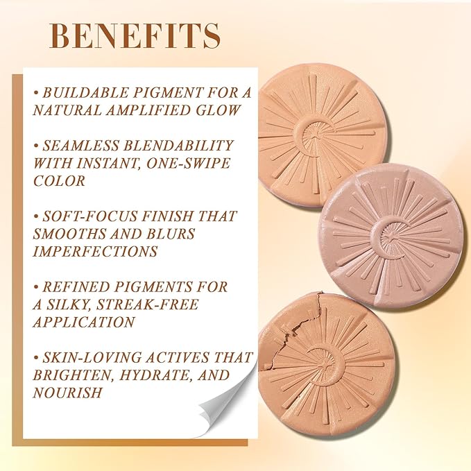 UCANBE Baked Luminous Bronzer Skin Enhancer, Buildable Powder Bronzer, 2-in-1 Highlight and Contour, Ultra-Fine Smooth Formula, Long-Lasting Natural Sunkissed Glow - 03 Rich Cocoa (Deep Bronze)