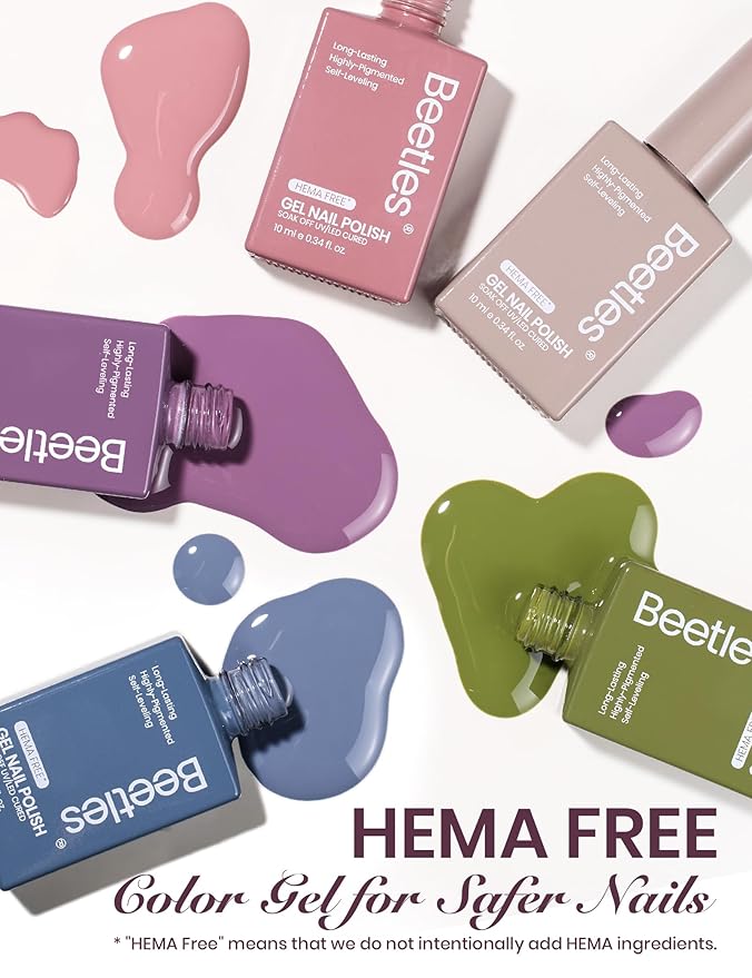 Beetles Spring Gel Polish Set - Spring Fantasy Collection, 35PCS HEMA-Free 10ml Soak Off UV LED Gel Nail Kit, Berry Red Caramel Colors with Base Top Coat & Cuticle Oil Valentines Gift