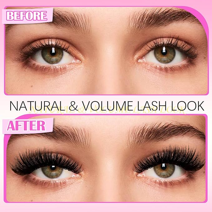 YIDUO Lashes Clusters Kit 150D 12-22MM D Curl Volume Wispy EyeLash Extensions Kit 180pcs Thick Individual DIY false eyelashes Extension with Bond and Seal |Tweezers |Removers |Eyelash Brush