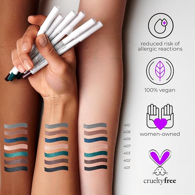 Lamel Emerald Eyeliner, Ultra Long Lasting Gel Eyeliner Pencil, Waterproof Eye Liner, Smudge Proof, Creamy Eye Pencil, Sweat Proof Makeup, Highly-Pigmented, Blue Green (409 Shade)