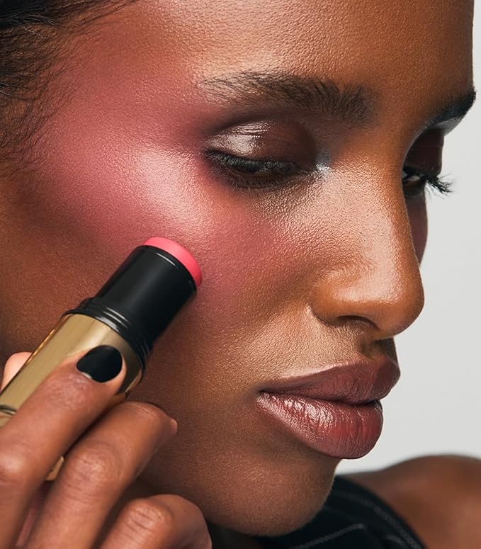 MAKE Beauty Cream Stroke Cream Blush Stick for Cheeks - Vibrant, Natural Soft Matte Finish - Shade Chroma, Pinky Coral Blush Makeup