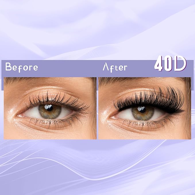 THINK SHOW Lash Clusters Kit 40D 9-16mm 280pcs Natural Eyelash Extension Kit with Bond and Seal,Tweezers,Remover Individual Lashes Clusters for Beginners and Self Use (40D)