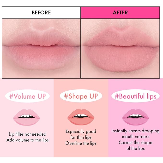 Amuse Seoul Lip Smudger (05 BOKSOONGA MILK) |matte pink | lip liner, matte, creamy, soft, velvety, cruelty-free, lipcare, long-lasting, multiuse, vegan