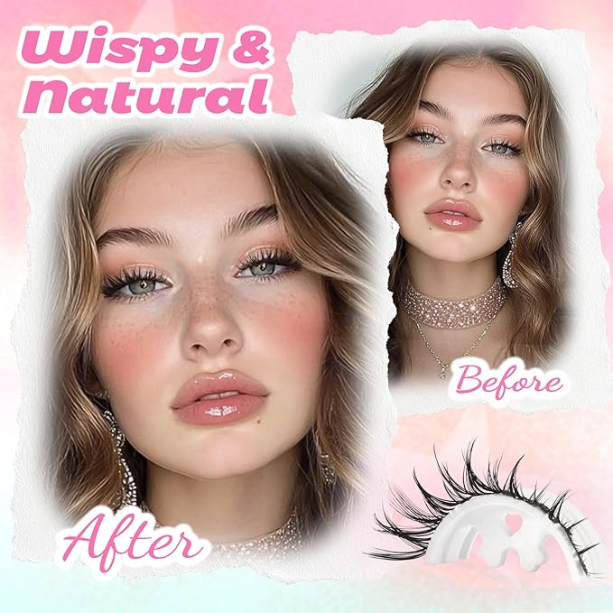 Lash Clusters Manga Lash Clusters Spiky Doll Anime DIY Eyelash Extensions Natrual Doe Eyed C Curl 8-16MM 120Pcs Individual Lashes with Black Cotton Band for Cosplay (Narcissus)