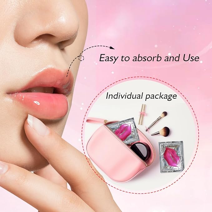 Adofect 30 Pcs Collagen Crystal Lip Masks, Moisturizing & Hydrating Lip Mask Set for Dark Lips Treatment, Smoothing lip Lines Reduce Wrinkles Dryness, Valentine's Day Gifts, Bulk Lip Masks