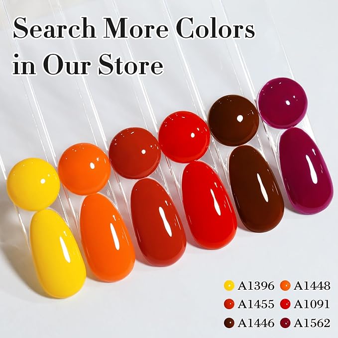 Double Rhythm 0.50 OZ Gel Polish Hema Free Same Color Same Bottle Golden Round Translucent Neutral Natural Milky 15 ML Jelly UV Polish Art DIY at Home (Red Brown-C1455)