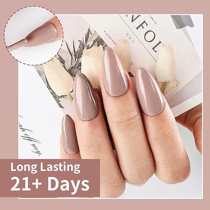 JODSONE Chocolate Milk Gel Nail Polish 10ml Soak Off LED Nail Polish Nude Brown Nail Color Salon Quality Vegan & Cruelty-Free Low Odor Need U V Lamp Curing