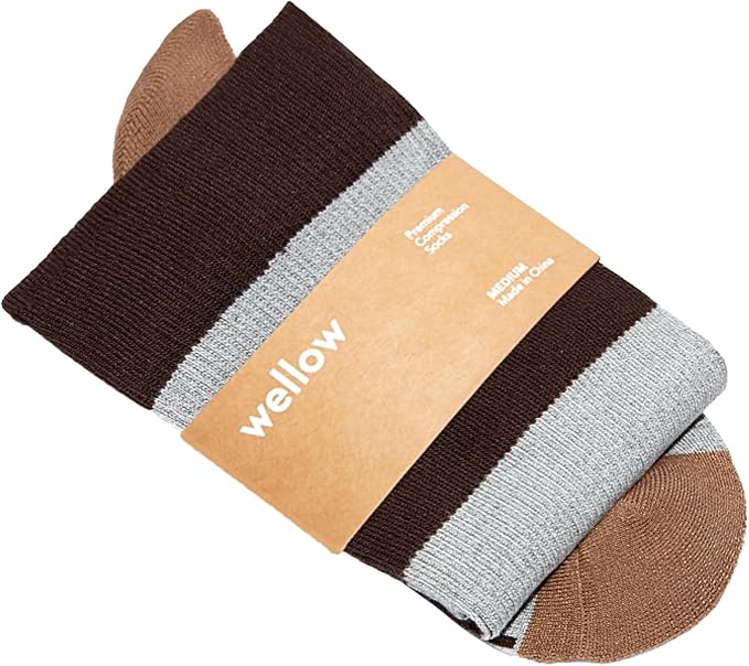 Wellow Premium Socks (Compression Socks - Regular) for Men & Women, Made with Viscose from Bamboo, Knee High, 18-25 mmHg